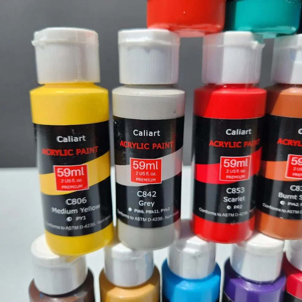NEW 23 Bottles Caliart Acrylic Paint Bundle Set Colors Art Craft Paints Painting